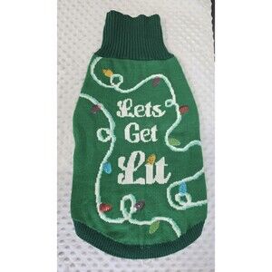 Merry & Bright Ugly Dog Sweater Size X-LARGE Christmas Let's Get Lit XL Puppy